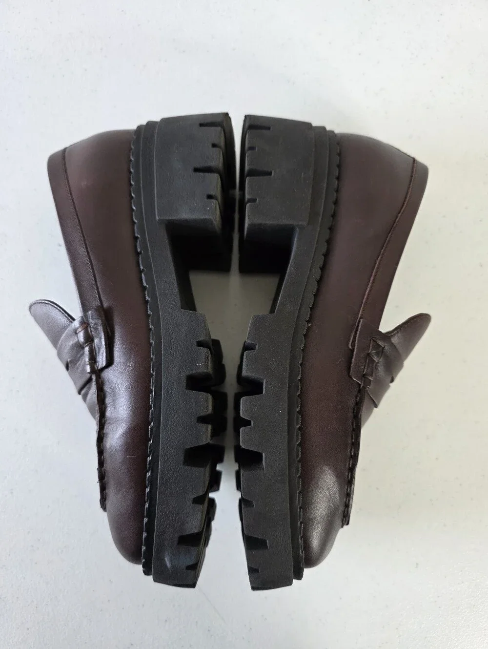 Free People Lyra Lug Sole Loafers Size 39 US 8.5 Chocolate Brown Chunky Slip-ons